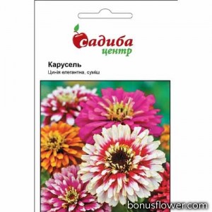 Цинія Карусель, суміш, 0,5 г, Садиба Центр