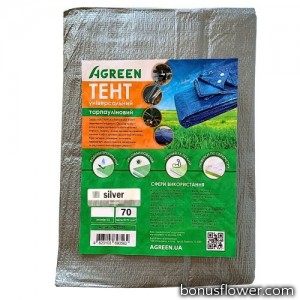 Тент 70 г/м2 5м*6м сірий, Agreen