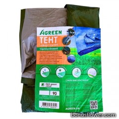 Тент 90 г/м2 4м*6м темно-зелений, Agreen