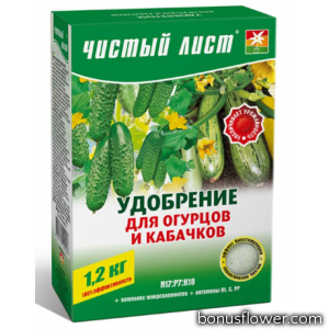  Удобрение «Чистый лист» для огурцов и кабачков 300 г,  Kvitofor