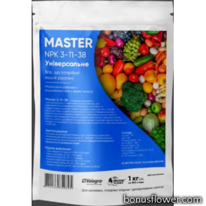 Удобрение минеральное Master NPK 3-11-38, 1 кг , Valagro